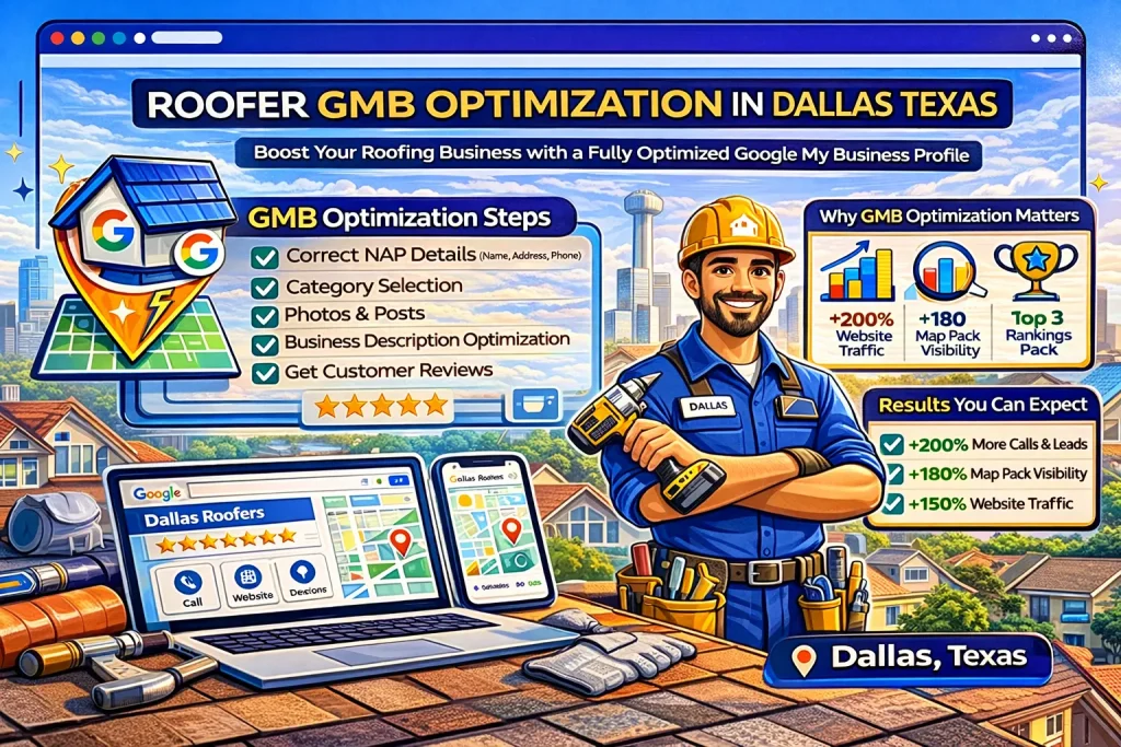 Roofer GMB Optimization in Dallas Texas