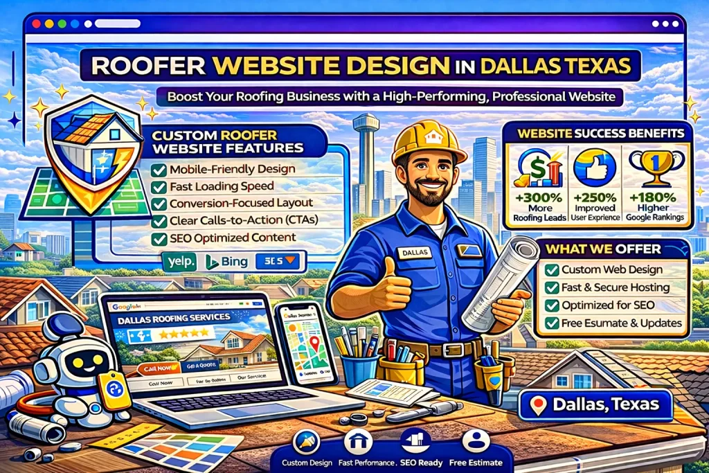 Roofer Website Design in Dallas Texas