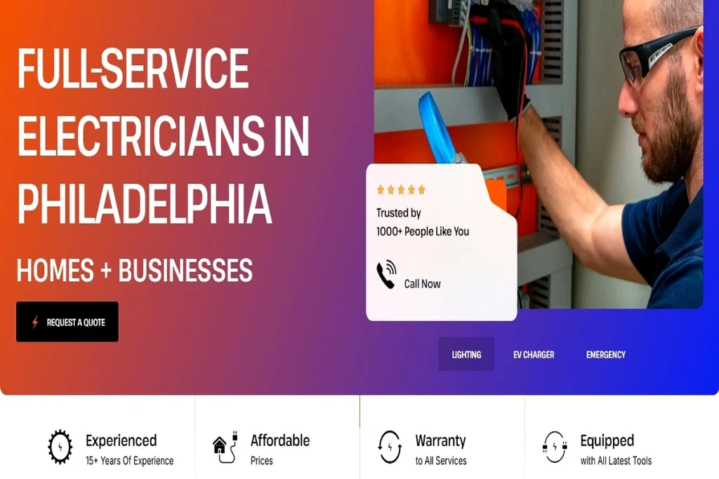 Electrician Website Design Services Philadelphia