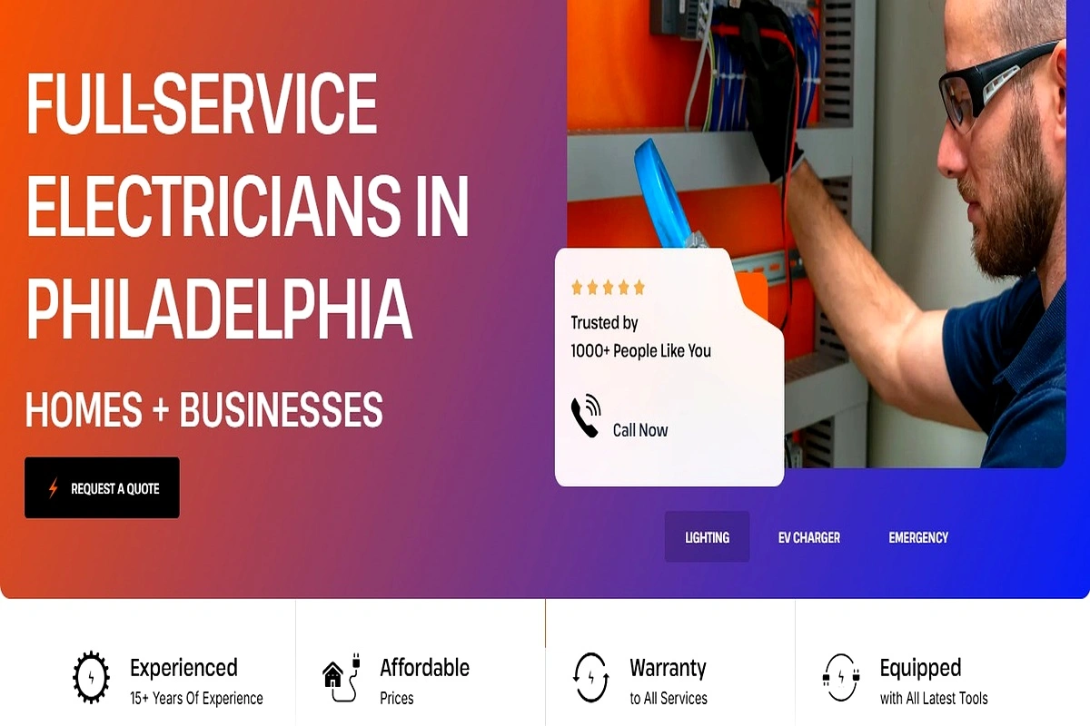 Electrician Website Design Services Philadelphia